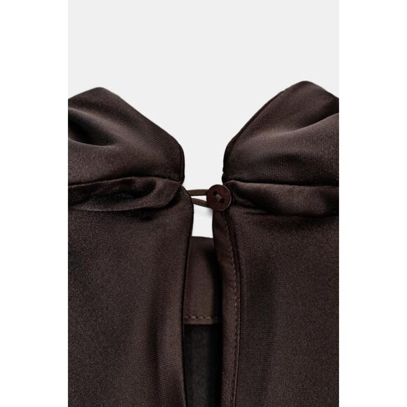 ZARA SATIN EFFECT SCARF DRESS - Picture 7 of 7